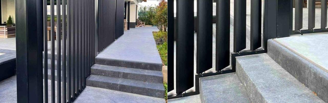 buitenshutters dubbel aluminium buitenshutters, schuifpanelen met kantelbare louvers voor het terras, overkapping of veranda.